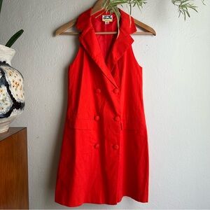 Future Collective Vibrant Red Double-Breasted Mini Dress